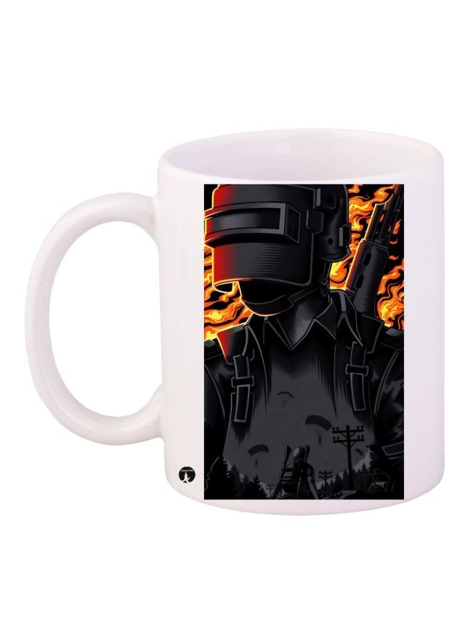 PUBG Printed Coffee Mug White/Grey/Yellow 11ounce