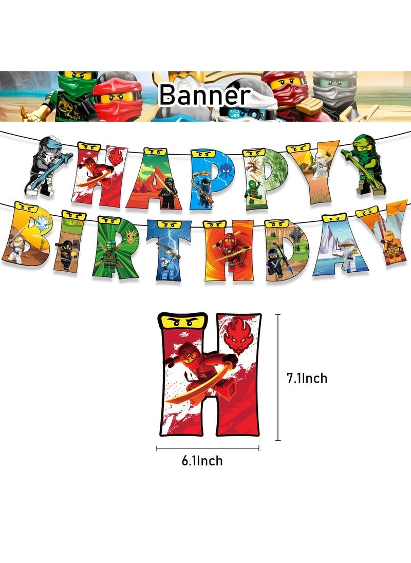 general Phantom Ninja theme birthday party decoration Ninjago Pull Flag Cake Insert Card Balloon Spiral Charm decoration - Image 2