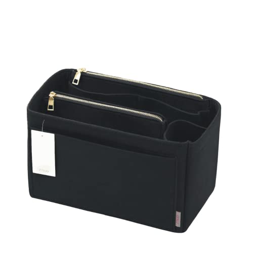 ZTUJO Purse Organizer, Felt Bag Organizer Purse Organizer Insert For Speedy, Neverfull, Graceful, Neverfull,Tote, Handbag,Shaper (Large, Black) - Image 1