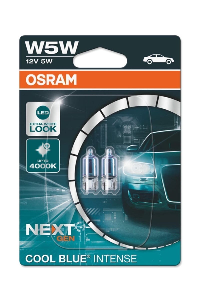 OSRAM COOL BLUE INTENSE W5W, up to 4,000K, halogen signal lamp, double blister (2 lamps), 2825CBN-02B - Image 4