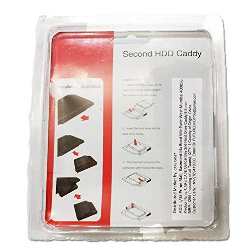 CARE CASE CARECASE® Universal 9.5mm SATA to SATA 2nd SSD HDD Hard Drive Caddy Adapter Tray Enclosures Compatible with DELL, HP, Lenovo ThinkPad, ACER Gateway, ASUS, Sony, Samsung, MSI, Laptop (for SSD and HDD) - Image 3