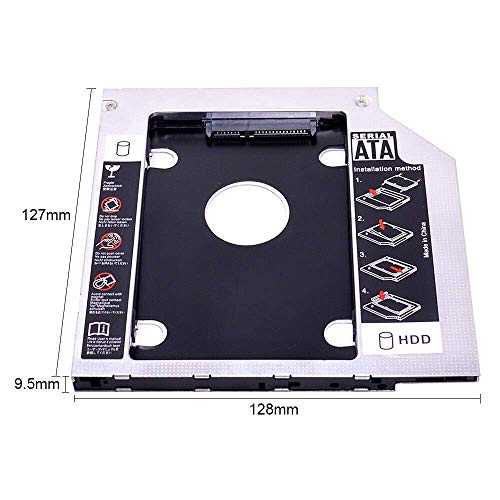 CARE CASE CARECASE® Universal 9.5mm SATA to SATA 2nd SSD HDD Hard Drive Caddy Adapter Tray Enclosures Compatible with DELL, HP, Lenovo ThinkPad, ACER Gateway, ASUS, Sony, Samsung, MSI, Laptop (for SSD and HDD) - Image 5