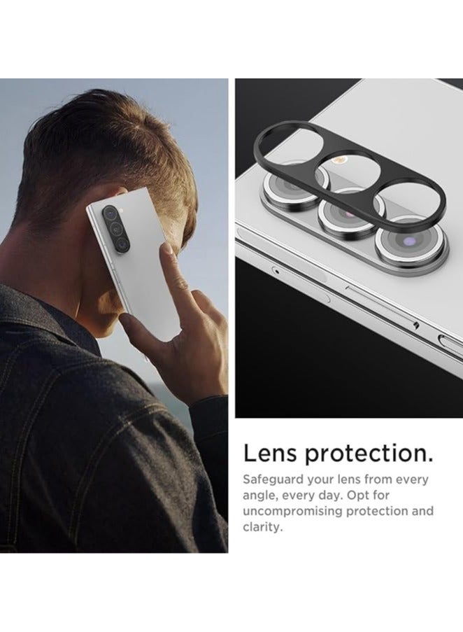 Compatible with Camera Lens Protector for Samsung Galaxy Z Fold 6 Accessories, 9H Tempered Glass Screen Protector with Individual Metal Rings for Samsung A06, Case Friendly, Anti-Scratch (Silver)  - Image 2