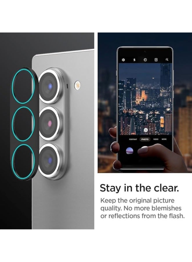 Compatible with Camera Lens Protector for Samsung Galaxy Z Fold 6 Accessories, 9H Tempered Glass Screen Protector with Individual Metal Rings for Samsung A06, Case Friendly, Anti-Scratch (Silver)  - Image 4