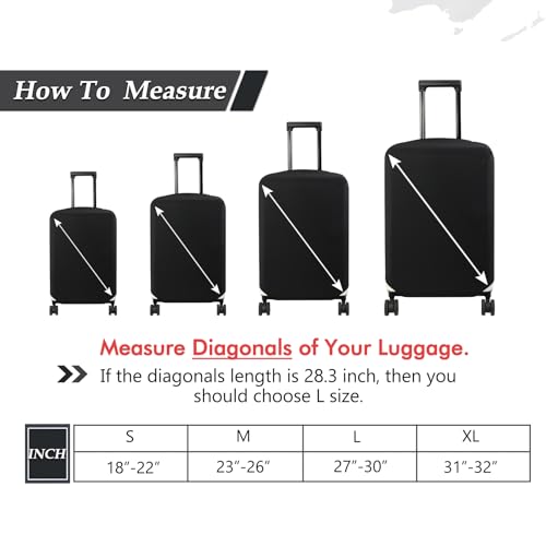 HYPER VENTURE Washable Luggage Cover - Fashion Suitcase Protector Fits 23-26 Inch Luggage (Black, M) - Image 5
