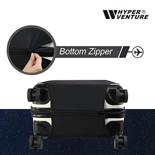HYPER VENTURE Washable Luggage Cover - Fashion Suitcase Protector Fits 23-26 Inch Luggage (Black, M) - Image 3