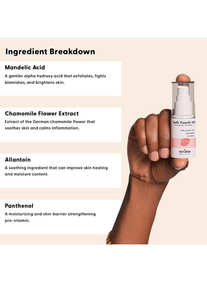 Stratia Soft Touch Aha 10% Mandelic Acid Exfoliant Serum Facial Exfoliant For Fine Lines Skin Texture Blemishes 1.3 Fl Oz - Image 4