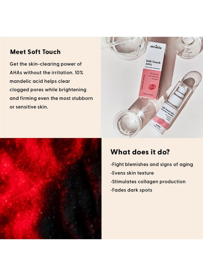 Stratia Soft Touch Aha 10% Mandelic Acid Exfoliant Serum Facial Exfoliant For Fine Lines Skin Texture Blemishes 1.3 Fl Oz - Image 2