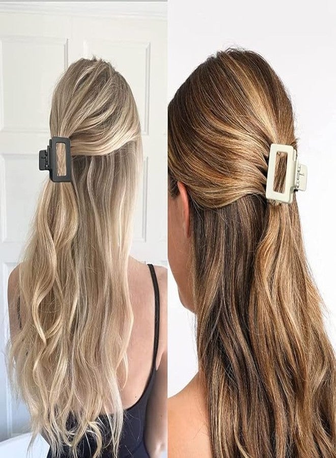 مشابك شعر RHOSYN HAIR ACCESSORIES للنساء والفتيات، مشابك شعر هندسية مستطيلة لامعة غير لامعة للشعر الخفيف/المتوسط الكثافة المجعد، مشابك شعر لطيفة غير قابلة للانزلاق V (متعدد الألوان 1) - Image 4