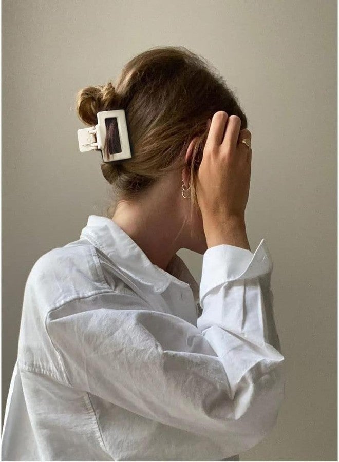 مشابك شعر RHOSYN HAIR ACCESSORIES للنساء والفتيات، مشابك شعر هندسية مستطيلة لامعة غير لامعة للشعر الخفيف/المتوسط الكثافة المجعد، مشابك شعر لطيفة غير قابلة للانزلاق V (متعدد الألوان 1) - Image 3