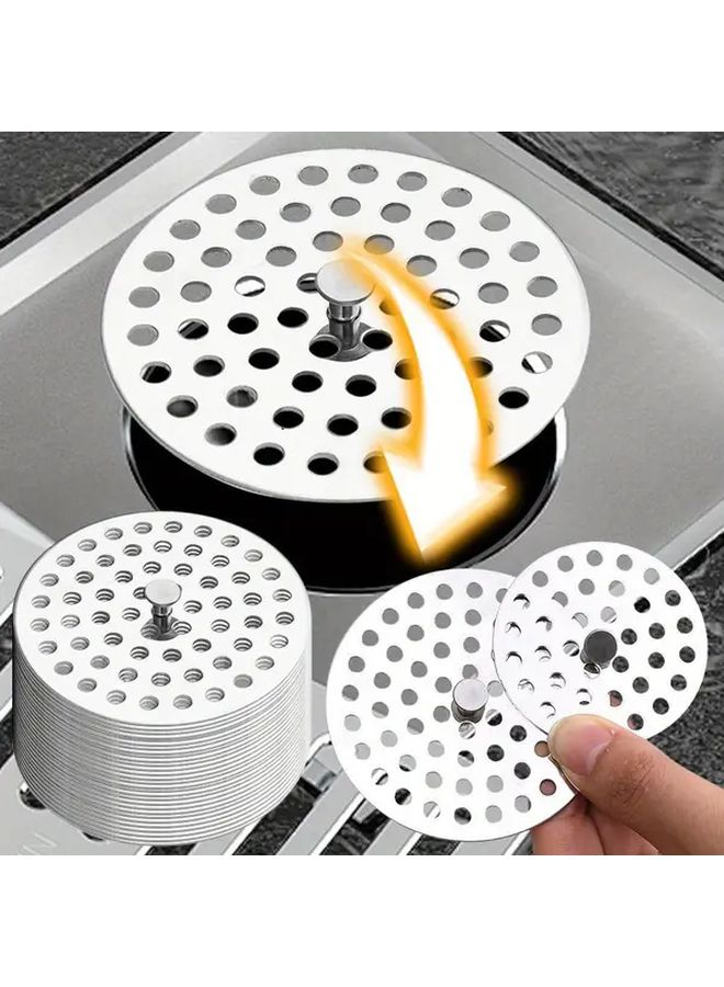 Stainless Steel Round Square Drain Cover with Handle 2.56 Inch Anti Clogging Hair Filter Grate for Bathroom Kitchen Sink Shower Rust Resistant Easy Clean Drainage Protector Perforated Design Durable Construction - Image 2