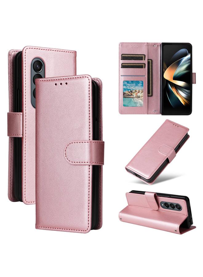 اس-توب جراب لهاتف Samsung Galaxy Z Fold4 5G، جراب هاتف جلدي متعدد الوظائف قابل للطي أفقيًا مع ثلاث فتحات للبطاقات - Image 1