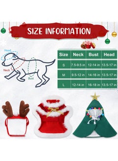 3 Pieces Christmas Pet Costumes Outfit Set Includes Puppy Cat Cloak with Star and Pompoms Kitten Dog Antlers Headband Pet Reindeer Headwear Cat Santa Cape with Bell Pet Costume Accessories (Small) - pzsku/Z2404FD9EFF9C31315322Z/45/_/1737031785/0ee4a915-1a8b-4448-bc82-db82feddcb12