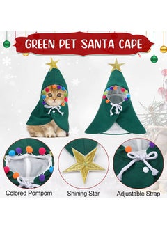 3 Pieces Christmas Pet Costumes Outfit Set Includes Puppy Cat Cloak with Star and Pompoms Kitten Dog Antlers Headband Pet Reindeer Headwear Cat Santa Cape with Bell Pet Costume Accessories (Small) - pzsku/Z2404FD9EFF9C31315322Z/45/_/1737031839/1111b043-648c-49f3-8435-425dfd066e29