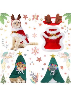 3 Pieces Christmas Pet Costumes Outfit Set Includes Puppy Cat Cloak with Star and Pompoms Kitten Dog Antlers Headband Pet Reindeer Headwear Cat Santa Cape with Bell Pet Costume Accessories (Small) - pzsku/Z2404FD9EFF9C31315322Z/45/_/1737031871/f28f7cde-276f-4f83-8b5e-e14af270691e