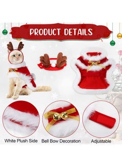 3 Pieces Christmas Pet Costumes Outfit Set Includes Puppy Cat Cloak with Star and Pompoms Kitten Dog Antlers Headband Pet Reindeer Headwear Cat Santa Cape with Bell Pet Costume Accessories (Small) - pzsku/Z2404FD9EFF9C31315322Z/45/_/1737031901/8d3fd5d6-fab5-4a58-a30d-88a9b3a300d5