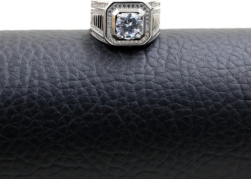 Uloveido Silver Color Cubic Zirconia Adjustable Wedding Engagement Rings Set for Couples - Image 4