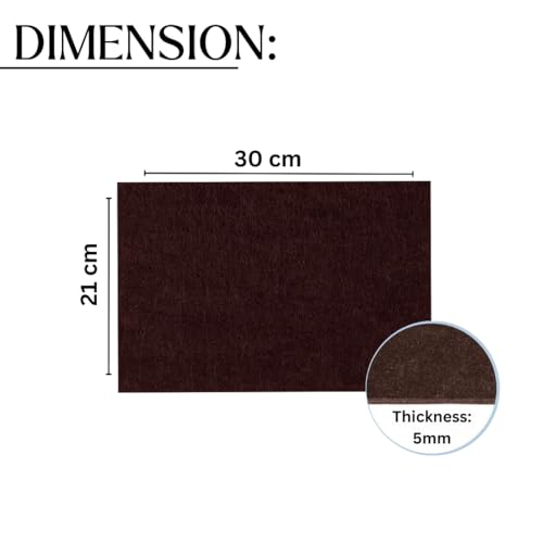 Royalkart® Furniture Felt Pad Sheet, 30cmx21cm | Anti-Slip Strong Adhesive Cuttable Furniture Pads | Noise Reduction Floor Protector for Hardwood Floors, Tiles, Chair, Dining Tables (Brown- Pack of 2) - Image 2