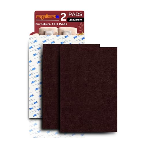 Royalkart® Furniture Felt Pad Sheet, 30cmx21cm | Anti-Slip Strong Adhesive Cuttable Furniture Pads | Noise Reduction Floor Protector for Hardwood Floors, Tiles, Chair, Dining Tables (Brown- Pack of 2) - Image 1