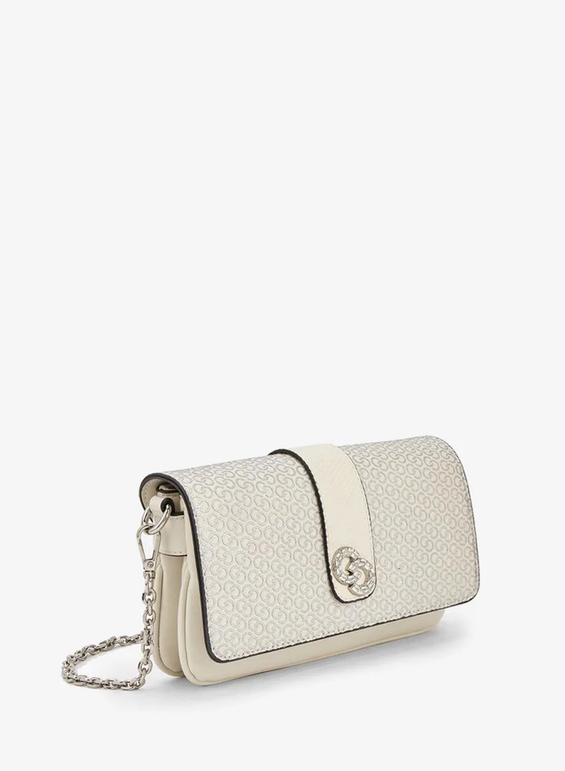 Celeste Monogram Print Crossbody Bag With Detachable Chain Strap