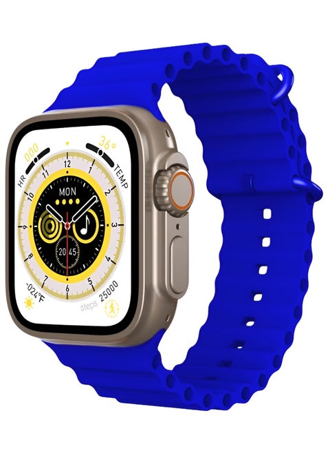 X8+ Ultra Smart Watch Bluetooth NFC Wireless Charging - Blue