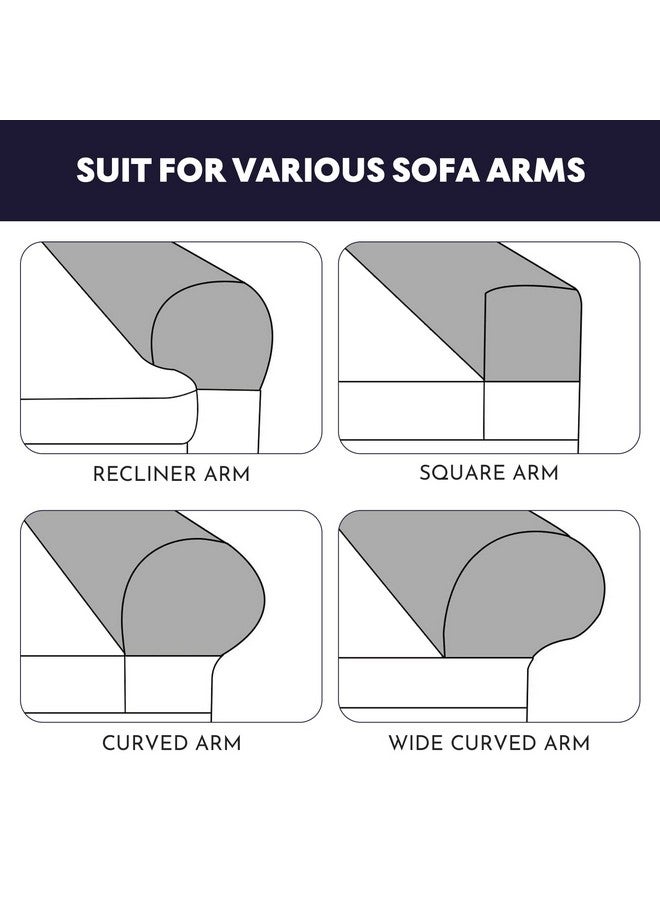 BESPORTBLE BESPORTBLE 2pcs Chair Arm Protectors Stretch Fabric Armrest Sofa Armrest Cover Armchair Slipcover Protector Elastic Home Office Recliner Couch Loveseat Protective Cloth Grey - Image 5