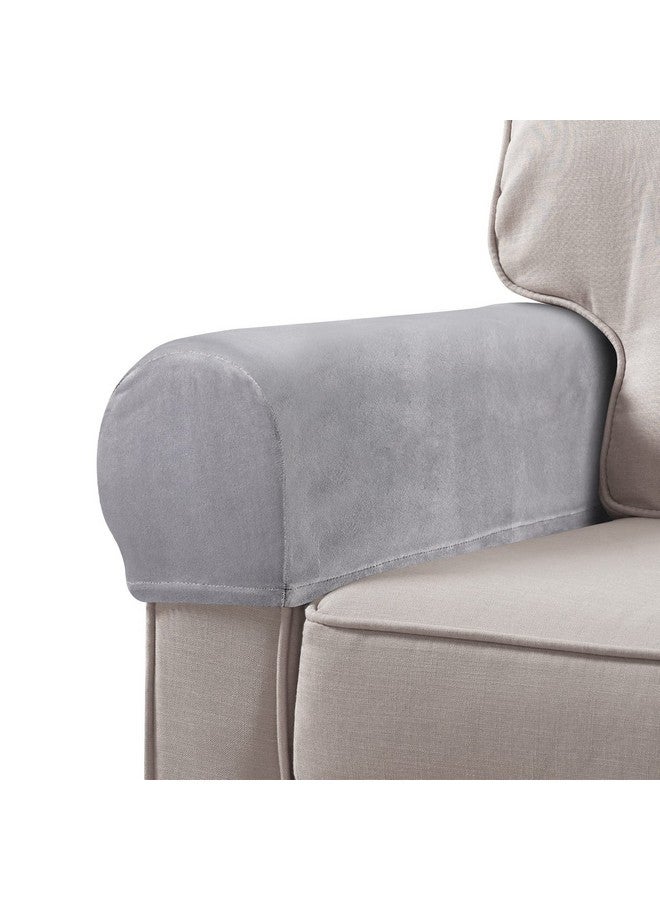 BESPORTBLE BESPORTBLE 2pcs Chair Arm Protectors Stretch Fabric Armrest Sofa Armrest Cover Armchair Slipcover Protector Elastic Home Office Recliner Couch Loveseat Protective Cloth Grey - Image 1