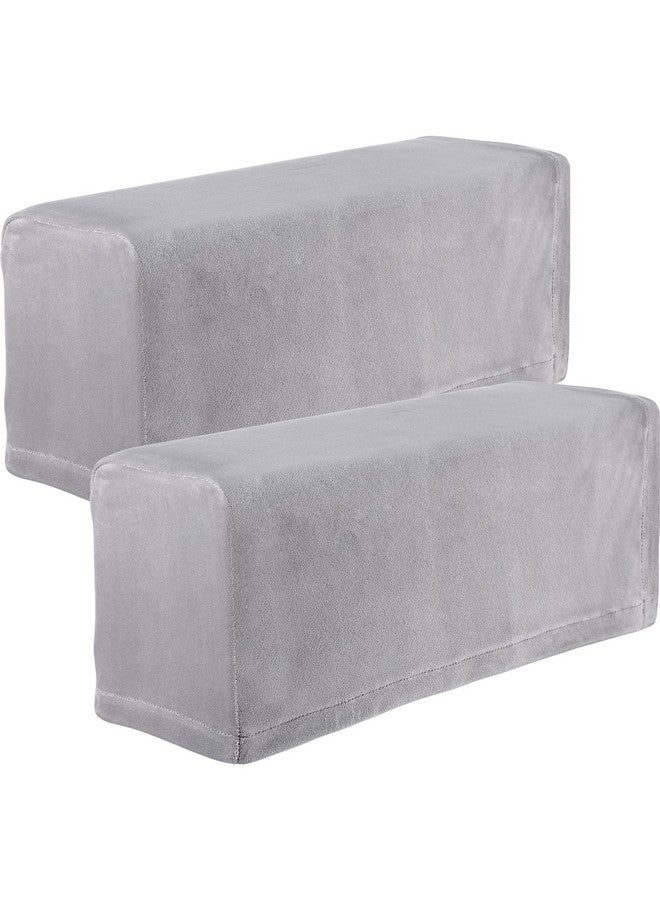 BESPORTBLE BESPORTBLE 2pcs Chair Arm Protectors Stretch Fabric Armrest Sofa Armrest Cover Armchair Slipcover Protector Elastic Home Office Recliner Couch Loveseat Protective Cloth Grey - Image 2