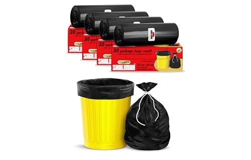 Shalimar Premium OXO Biodegradable Garbage Bag with Tie, 120 Bags, 43x50 cm, Black, Heavy Duty Leak Proof Lavender Scented Trash Bags for Home and Office Use - Image 1