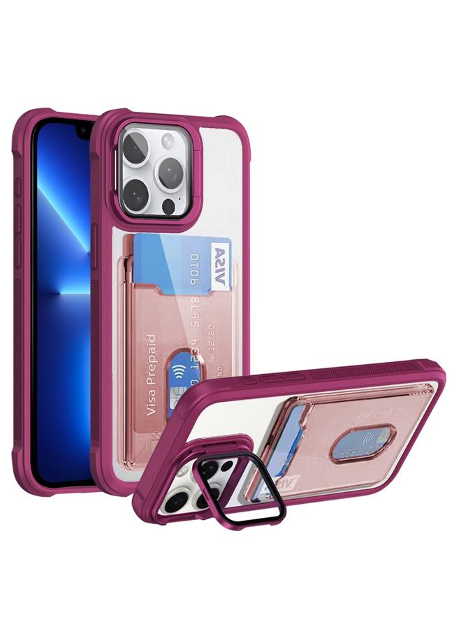 S-TOP Case For iPhone 13 Pro Card Bag Holder Acrylic Hybrid TPU Phone Case - Image 1