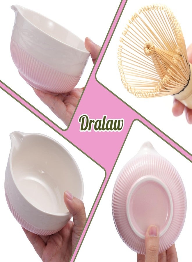 Dralaw Matcha Whisk Set, Ceramic Matcha Set Includes Bowl & Holder, Bamboo Whisk (Chasen), Scoop, Spoon and Sifter, 8PCS Matcha Kit Covers Everything Needed for Making Matcha (Pink) - Image 4