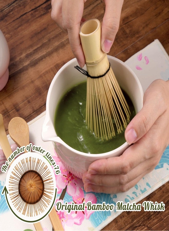 Dralaw Matcha Whisk Set, Ceramic Matcha Set Includes Bowl & Holder, Bamboo Whisk (Chasen), Scoop, Spoon and Sifter, 8PCS Matcha Kit Covers Everything Needed for Making Matcha (Pink) - Image 5