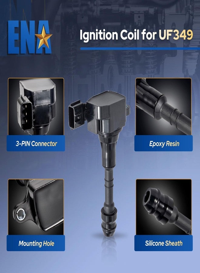 إي أن أه مجموعة من 6 ملفات إشعال وشمعات إشعال إيريديوم، سعة 3.5 لتر، 6 أسطوانات، متوافقة مع نيسان ألتيما، ماكسيما، باثفايندر، فرونتير، كويست، وإنفينيتي I35، G35، FX35، QX4 موديلات 2002-2008. بديل للرقم UF349. - Image 4