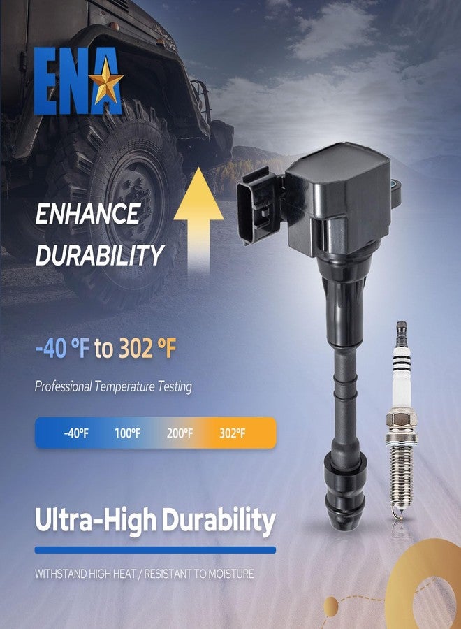 إي أن أه مجموعة من 6 ملفات إشعال وشمعات إشعال إيريديوم، سعة 3.5 لتر، 6 أسطوانات، متوافقة مع نيسان ألتيما، ماكسيما، باثفايندر، فرونتير، كويست، وإنفينيتي I35، G35، FX35، QX4 موديلات 2002-2008. بديل للرقم UF349. - Image 3