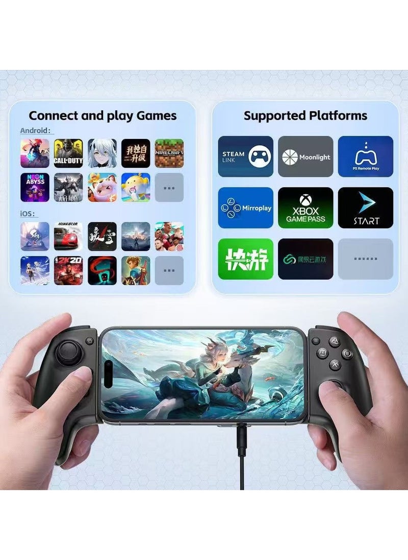 Generic Classic Wireless Gamepad Gamwing Aobing Max Bluetooth Gaming Controller Compatible with Android iOS PC Switch Steam Xbox PS with Hall Joysticks Hall Trigger Turbo Black  - Image 3
