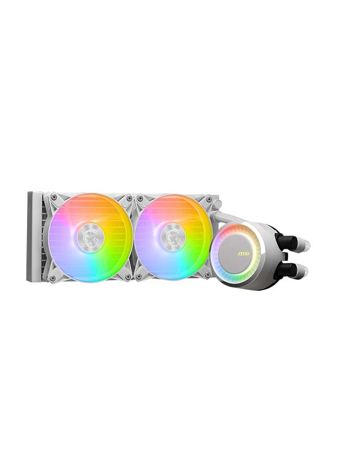 MSI MAG CORELIQUID E240 White - AIO RGB CPU Liquid Cooler - 240mm Radiator - Dual 120mm ARGB PWN Fans. White - Image 2