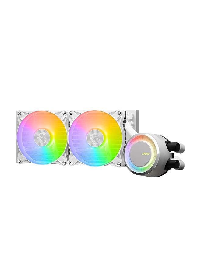MSI MAG CORELIQUID E240 White - AIO RGB CPU Liquid Cooler - 240mm Radiator - Dual 120mm ARGB PWN Fans. White - Image 3