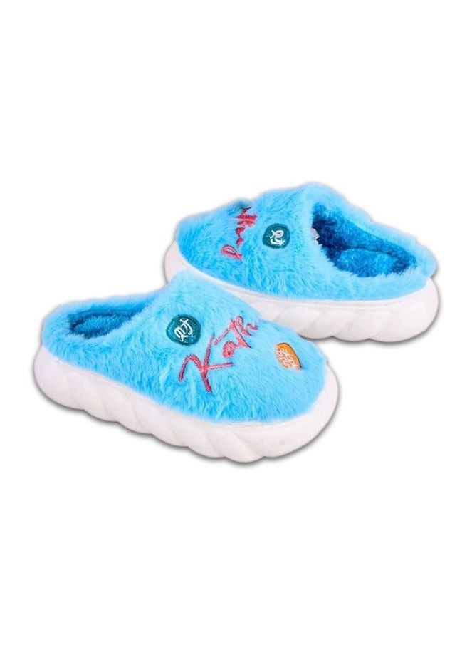 Kathey Kids Fur Slipper With Rubber Sole "Fits One Size Smaller"