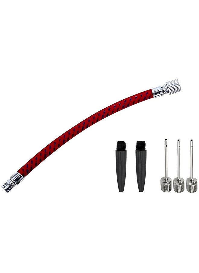 AppleRound - Ball Pump Kit, Hand Air Pump With Flexible Extension Hose, Needle Nose Nozzles And Tapered Nozzles For Basketball, Football, Volleyball, Ballon, Soccer And Other Sports Ball, Pack Of 3 - Image 1