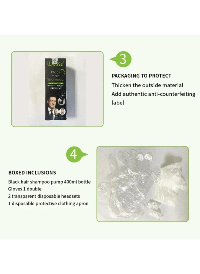 Dexe - Black Dyed Shampoo Herbal Black Hair Dye with Ginseng Ginger Ganoderma Lucidum White Hair Repair - Image 1
