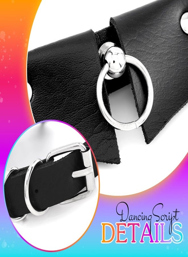 اوريو قلادة تشوكر جلدية قوطية من Urieo، قلادات تشوكر سوداء للنساء - Image 3