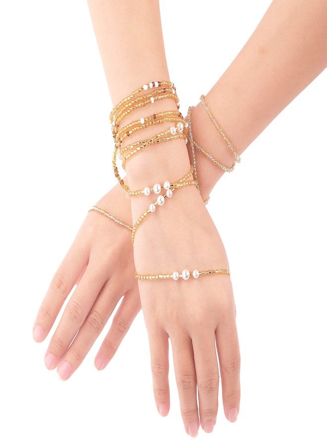 Yolev 4 Pieces Waist Beads for Women - African Belly Beads Elastic Body Beads Chains for Beach & Bikini - Image 4