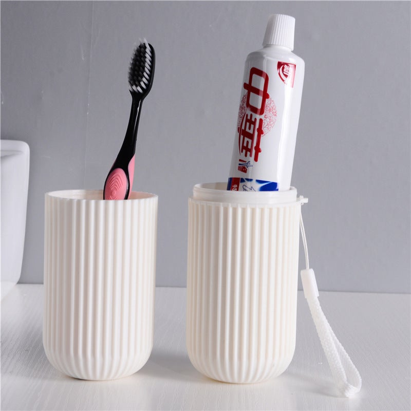 Generic Portable Toothbrush Cup Set for Travel Large white 