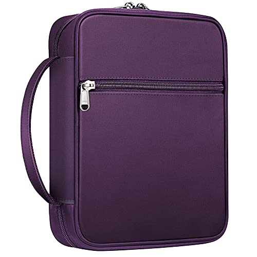 FINPAC Bible Cover, Carrying Book Case Church Bag Bible Protective with Handle and Zippered Pocket, Gift for Mother Lady Women Men, Maroon - Image 1