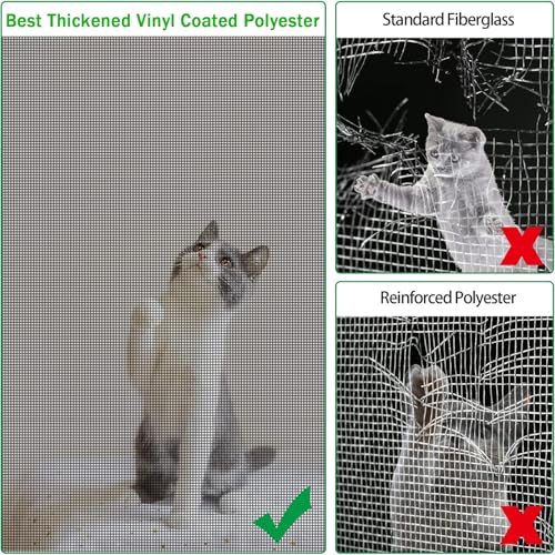 QWR Pet Proof Window Screen Replacement Kit, 48"x118" Durable High Hardness Screen Mesh Replacement Window Screens Repair Kit for Sliding Screen Door,Patio and Windows.(Folded Package) - Image 4