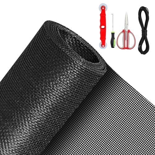 QWR Pet Proof Window Screen Replacement Kit, 48"x118" Durable High Hardness Screen Mesh Replacement Window Screens Repair Kit for Sliding Screen Door,Patio and Windows.(Folded Package) - Image 1