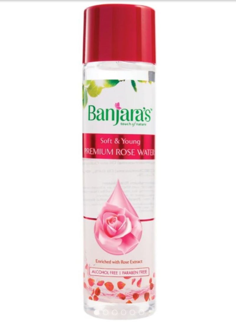 Banjara's Soft & Young Premium Rose Water Enriched with Rose Extract Tones the Skin Maintains the pH Balance of the Skin - 120ml - Image 1
