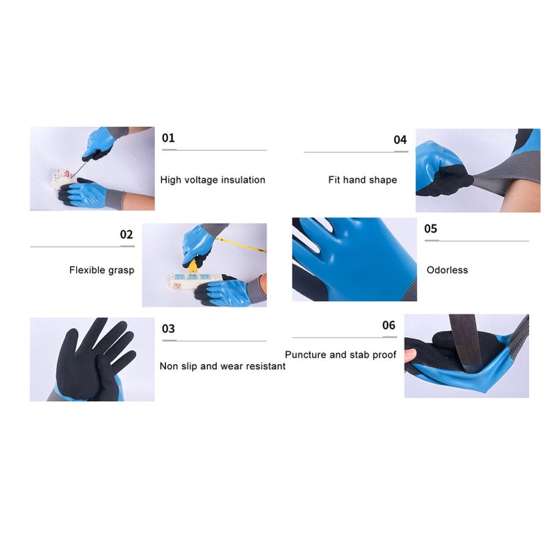 Electrician Insulated Gloves 380V to 1000V High Voltage Resistant Rubber Professional Work Flame Retardant Safety Thin - Image 3
