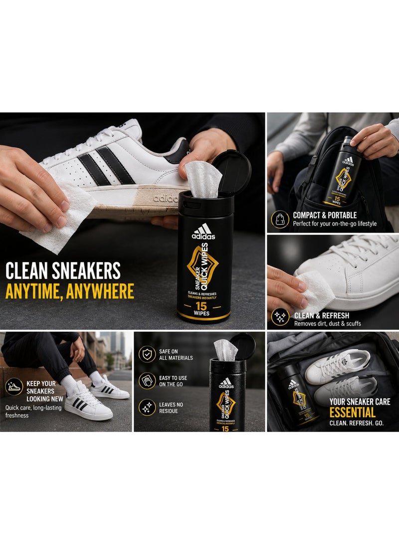 Adidas Sneaker Quick Wipes - Pack of 15 Cleaning Wipes - Image 5