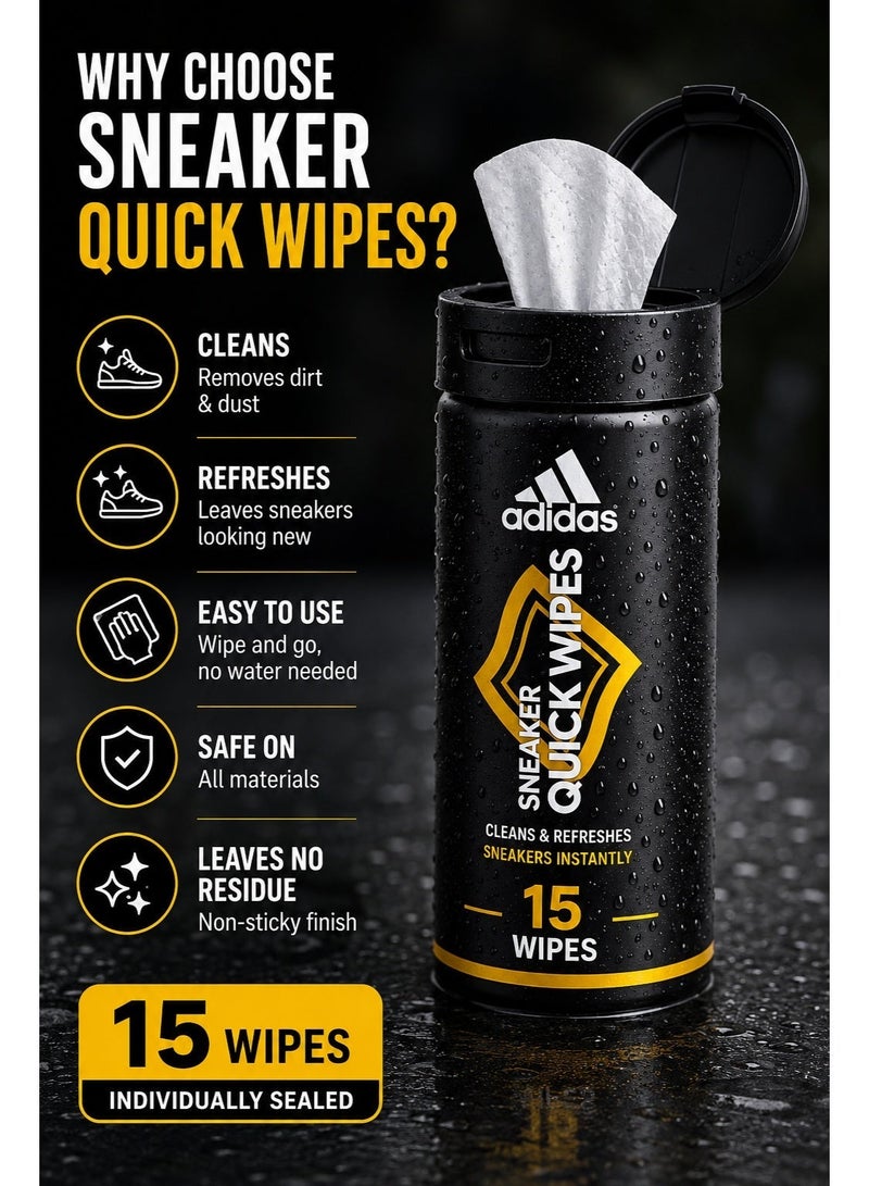Adidas Sneaker Quick Wipes - Pack of 15 Cleaning Wipes - Image 3